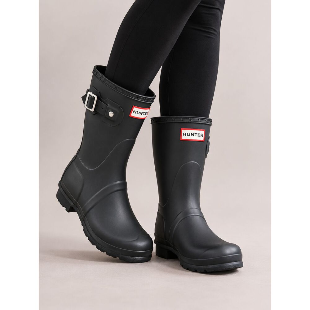 Hunter Original Short Rain Boots Black Matte Women’s Size 7 Waterproof NWOB